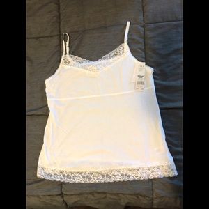 White soft lacy tank top